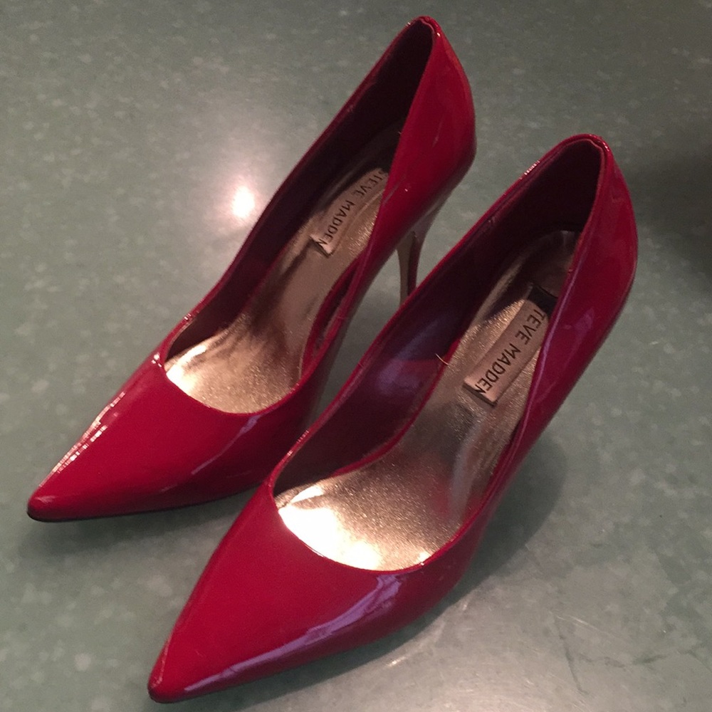 Steve Madden Red Patent Leather Stilettos